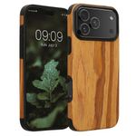 Laptop, Telefoane si Tablete - Telefoane mobile si accesorii - Accesorii Telefoane - Huse telefoane - Husa Kwmobile pentru iPhone 17 Pro Max, anti-alunecare, lemn, TPU, aspect vintage - Infinity.ro