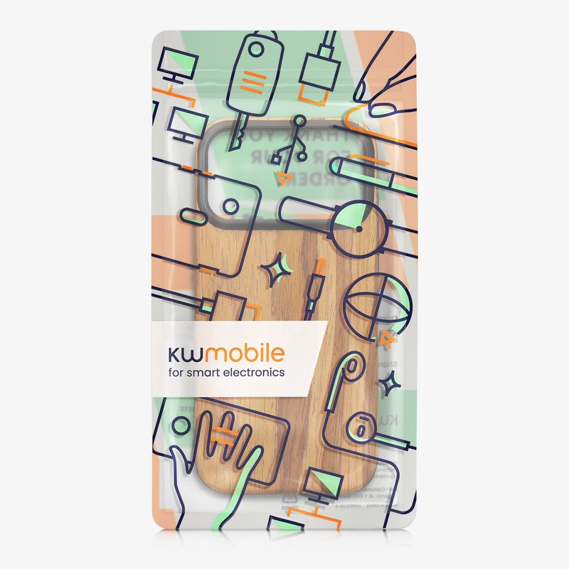 Laptop, Telefoane si Tablete - Telefoane mobile si accesorii - Accesorii Telefoane - Huse telefoane - Husa Kwmobile pentru iPhone 17 Pro Max, anti-alunecare, lemn, TPU, aspect vintage - Infinity.ro