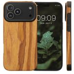 Laptop, Telefoane si Tablete - Telefoane mobile si accesorii - Accesorii Telefoane - Huse telefoane - Husa Kwmobile pentru iPhone 17 Pro Max, anti-alunecare, lemn, TPU, aspect vintage - Infinity.ro