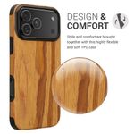 Laptop, Telefoane si Tablete - Telefoane mobile si accesorii - Accesorii Telefoane - Huse telefoane - Husa Kwmobile pentru iPhone 17 Pro Max, anti-alunecare, lemn, TPU, aspect vintage - Infinity.ro