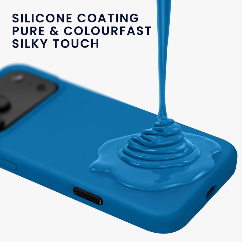 Laptop, Telefoane si Tablete - Telefoane mobile si accesorii - Accesorii Telefoane - Huse telefoane - Husa Kwmobile pentru iPhone 17 Pro Max, anti-alunecare, silicon, albastru recif - Infinity.ro