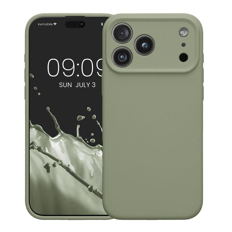 Laptop, Telefoane si Tablete - Telefoane mobile si accesorii - Accesorii Telefoane - Huse telefoane - Husa Kwmobile pentru iPhone 17 Pro Max, anti-alunecare, protectie la socuri, silicon, verde - Infinity.ro