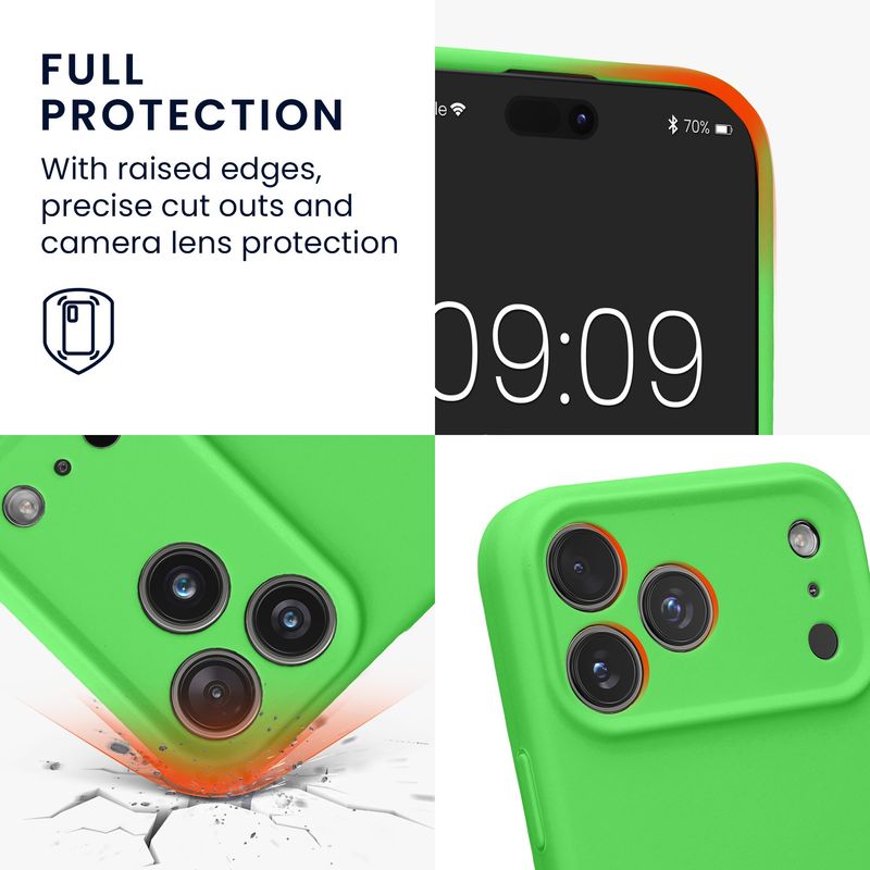 Laptop, Telefoane si Tablete - Telefoane mobile si accesorii - Accesorii Telefoane - Huse telefoane - Husa Kwmobile pentru iPhone 17 Pro Max, anti-alunecare, silicon, verde - Infinity.ro