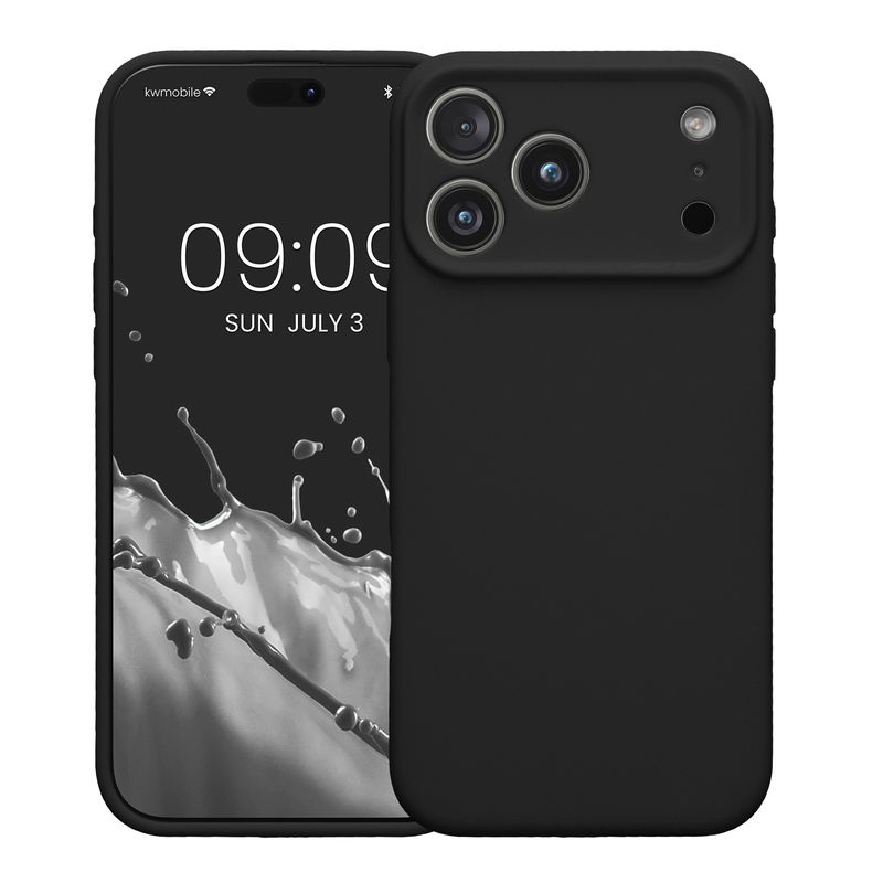 Laptop, Telefoane si Tablete - Telefoane mobile si accesorii - Accesorii Telefoane - Huse telefoane - Husa Kwmobile pentru iPhone 17 Pro Max, anti-alunecare, silicon, negru - Infinity.ro