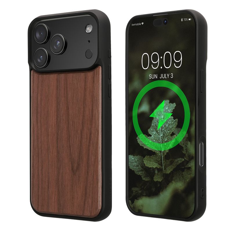 Laptop, Telefoane si Tablete - Telefoane mobile si accesorii - Accesorii Telefoane - Huse telefoane - Husa Kwmobile pentru iPhone 17 Pro Max, compatibilitate MagSafe, lemn, TPU, maro - Infinity.ro
