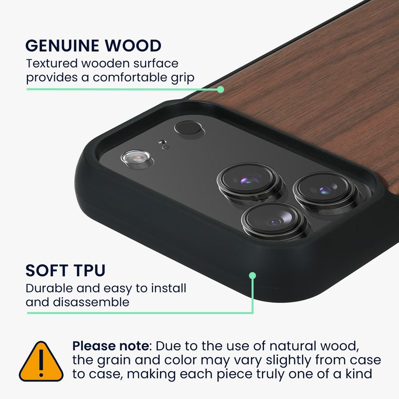 Laptop, Telefoane si Tablete - Telefoane mobile si accesorii - Accesorii Telefoane - Huse telefoane - Husa Kwmobile pentru iPhone 17 Pro Max, compatibilitate MagSafe, lemn, TPU, maro - Infinity.ro