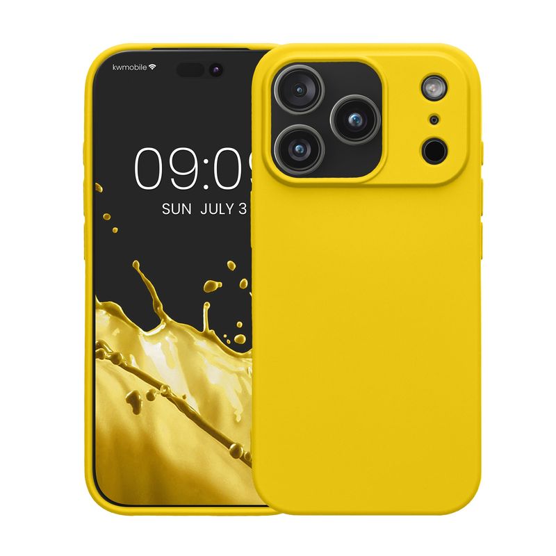 Laptop, Telefoane si Tablete - Telefoane mobile si accesorii - Accesorii Telefoane - Huse telefoane - Husa Kwmobile pentru iPhone 17 Pro Max, protectie la socuri, silicon, galben - Infinity.ro