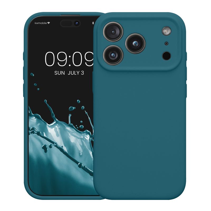 Laptop, Telefoane si Tablete - Telefoane mobile si accesorii - Accesorii Telefoane - Huse telefoane - Husa Kwmobile pentru iPhone 17 Pro, anti-alunecare, anti-amprenta, silicon, albastru - Infinity.ro