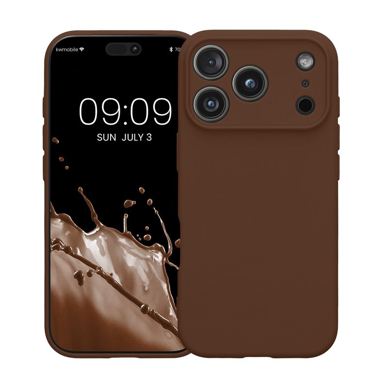 Laptop, Telefoane si Tablete - Telefoane mobile si accesorii - Accesorii Telefoane - Huse telefoane - Husa Kwmobile pentru iPhone 17 Pro, anti-alunecare, protectie la zgarieturi, silicon, maro - Infinity.ro