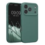 Laptop, Telefoane si Tablete - Telefoane mobile si accesorii - Accesorii Telefoane - Huse telefoane - Husa Kwmobile pentru iPhone 17 Pro, anti-alunecare, anti-amprenta, silicon, verde - Infinity.ro