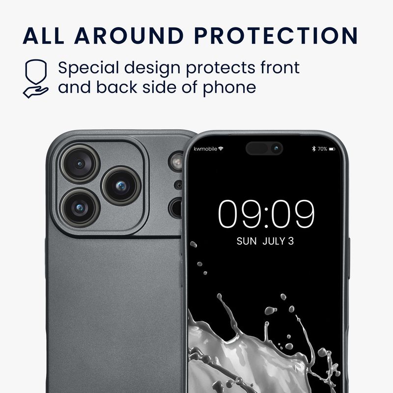 Laptop, Telefoane si Tablete - Telefoane mobile si accesorii - Accesorii Telefoane - Huse telefoane - Husa Kwmobile pentru iPhone 17 Pro, anti-alunecare, protectie la zgarieturi, silicon, gri - Infinity.ro