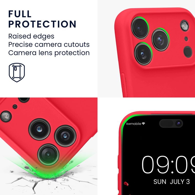 Laptop, Telefoane si Tablete - Telefoane mobile si accesorii - Accesorii Telefoane - Huse telefoane - Husa Kwmobile pentru iPhone 17 Pro, anti-alunecare, protectie la zgarieturi, silicon, roz - Infinity.ro