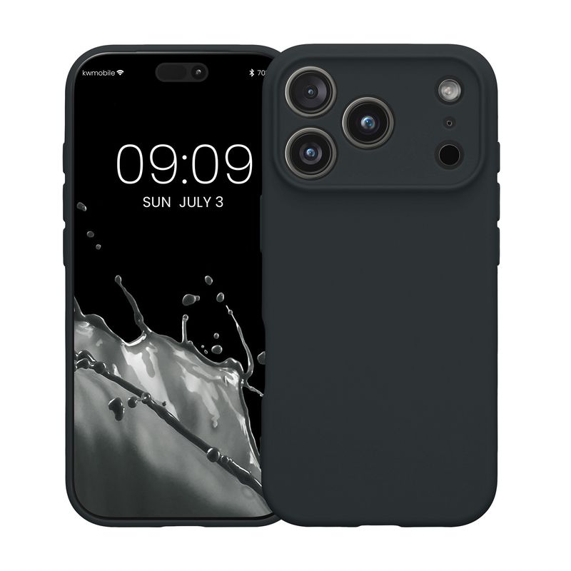 Laptop, Telefoane si Tablete - Telefoane mobile si accesorii - Accesorii Telefoane - Huse telefoane - Husa Kwmobile pentru iPhone 17 Pro, anti-alunecare, silicon, afine - Infinity.ro