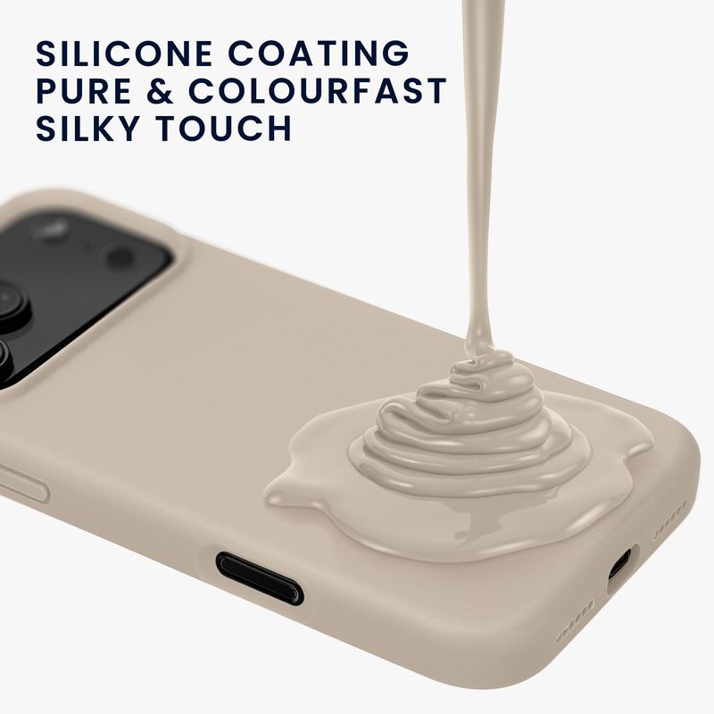 Laptop, Telefoane si Tablete - Telefoane mobile si accesorii - Accesorii Telefoane - Huse telefoane - Husa Kwmobile pentru iPhone 17 Pro, anti-alunecare, silicon, crem - Infinity.ro
