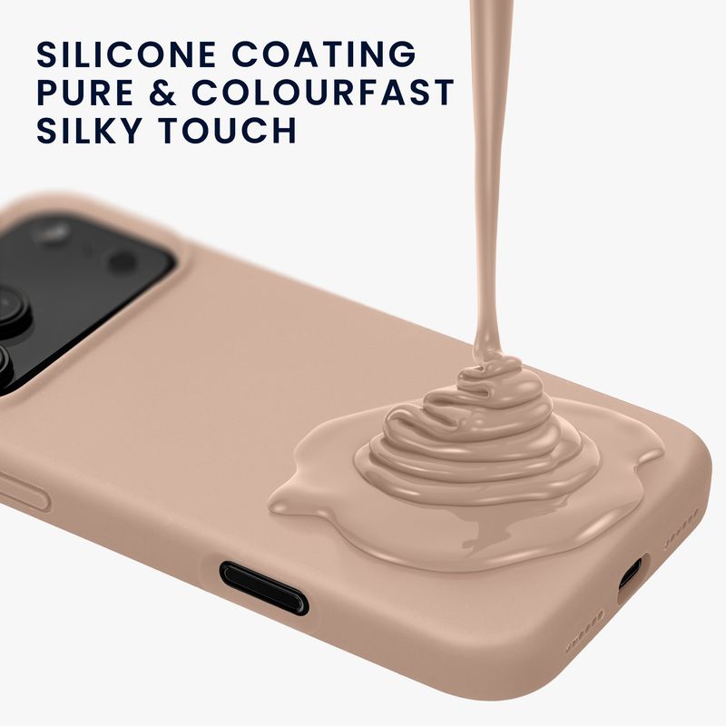 Laptop, Telefoane si Tablete - Telefoane mobile si accesorii - Accesorii Telefoane - Huse telefoane - Husa Kwmobile pentru iPhone 17 Pro, anti-alunecare, silicon, bej - Infinity.ro