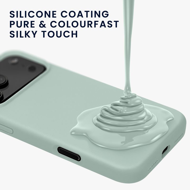 Laptop, Telefoane si Tablete - Telefoane mobile si accesorii - Accesorii Telefoane - Huse telefoane - Husa Kwmobile pentru iPhone 17 Pro, anti-alunecare, silicon, menta - Infinity.ro