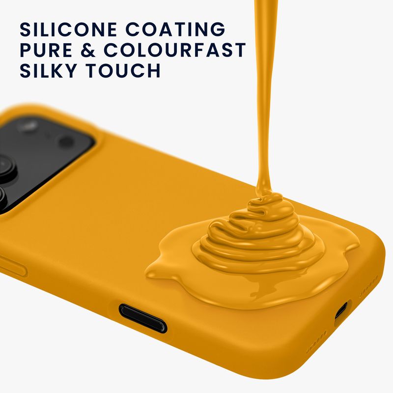 Laptop, Telefoane si Tablete - Telefoane mobile si accesorii - Accesorii Telefoane - Huse telefoane - Husa Kwmobile pentru iPhone 17 Pro, anti-alunecare, silicon, portocaliu mango - Infinity.ro