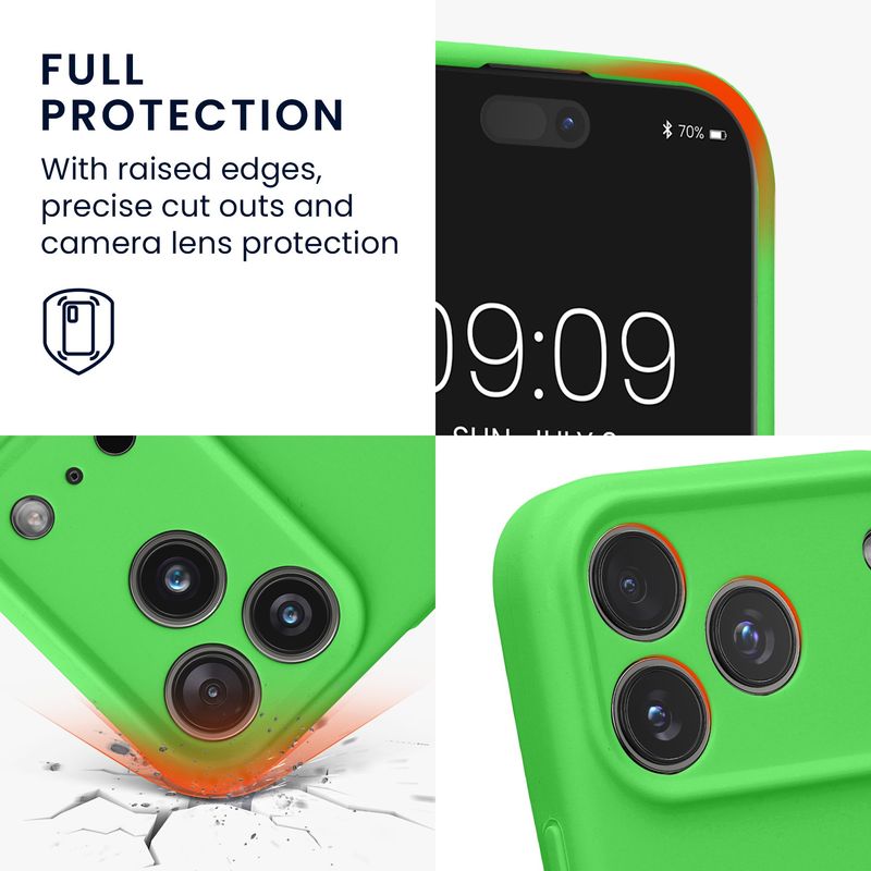 Laptop, Telefoane si Tablete - Telefoane mobile si accesorii - Accesorii Telefoane - Huse telefoane - Husa Kwmobile pentru iPhone 17 Pro, anti-alunecare, silicon, verde - Infinity.ro