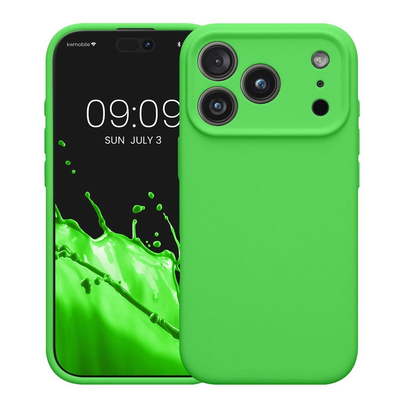 Laptop, Telefoane si Tablete - Telefoane mobile si accesorii - Accesorii Telefoane - Huse telefoane - Husa Kwmobile pentru iPhone 17 Pro, anti-alunecare, silicon, verde - Infinity.ro