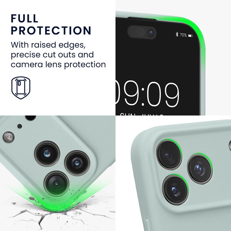Laptop, Telefoane si Tablete - Telefoane mobile si accesorii - Accesorii Telefoane - Huse telefoane - Husa Kwmobile pentru iPhone 17 Pro, anti-amprenta, silicon, verde - Infinity.ro
