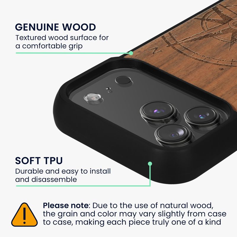 Laptop, Telefoane si Tablete - Telefoane mobile si accesorii - Accesorii Telefoane - Huse telefoane - Husa Kwmobile pentru iPhone 17 Pro, compatibilitate MagSafe, lemn, TPU, maro - Infinity.ro