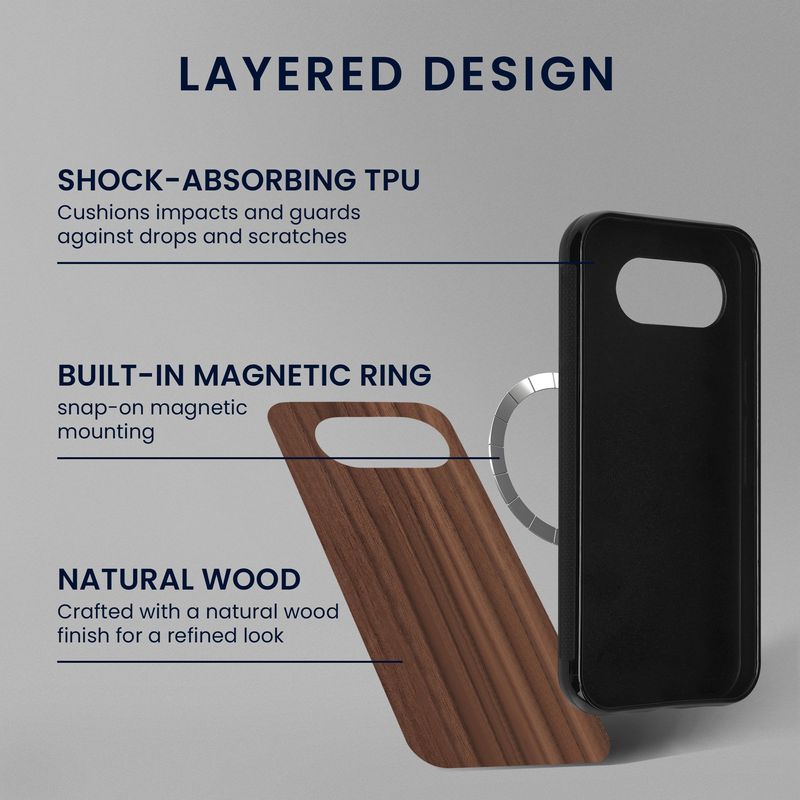 Laptop, Telefoane si Tablete - Telefoane mobile si accesorii - Accesorii Telefoane - Huse telefoane - Husa Kwmobile pentru iPhone 17 Pro, compatibilitate MagSafe, lemn, TPU, maro - Infinity.ro