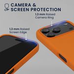 Laptop, Telefoane si Tablete - Telefoane mobile si accesorii - Accesorii Telefoane - Huse telefoane - Husa Kwmobile pentru iPhone 17 Pro, anti-alunecare, sticla temperata, portocaliu - Infinity.ro