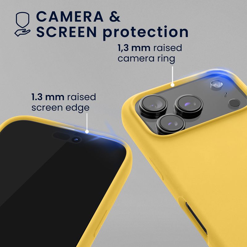 Laptop, Telefoane si Tablete - Telefoane mobile si accesorii - Accesorii Telefoane - Huse telefoane - Husa Kwmobile pentru iPhone 17 Pro, compatibilitate MagSafe, silicon, galben - Infinity.ro