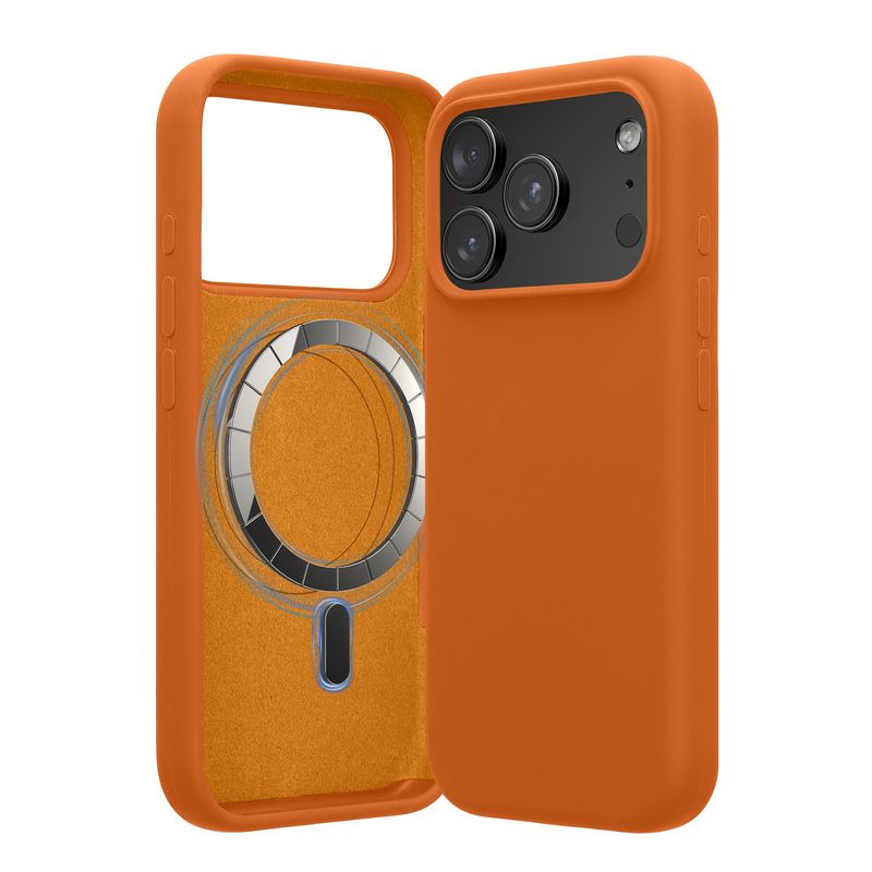 Laptop, Telefoane si Tablete - Telefoane mobile si accesorii - Accesorii Telefoane - Huse telefoane - Husa Kwmobile pentru iPhone 17 Pro, compatibilitate MagSafe, silicon, portocaliu - Infinity.ro
