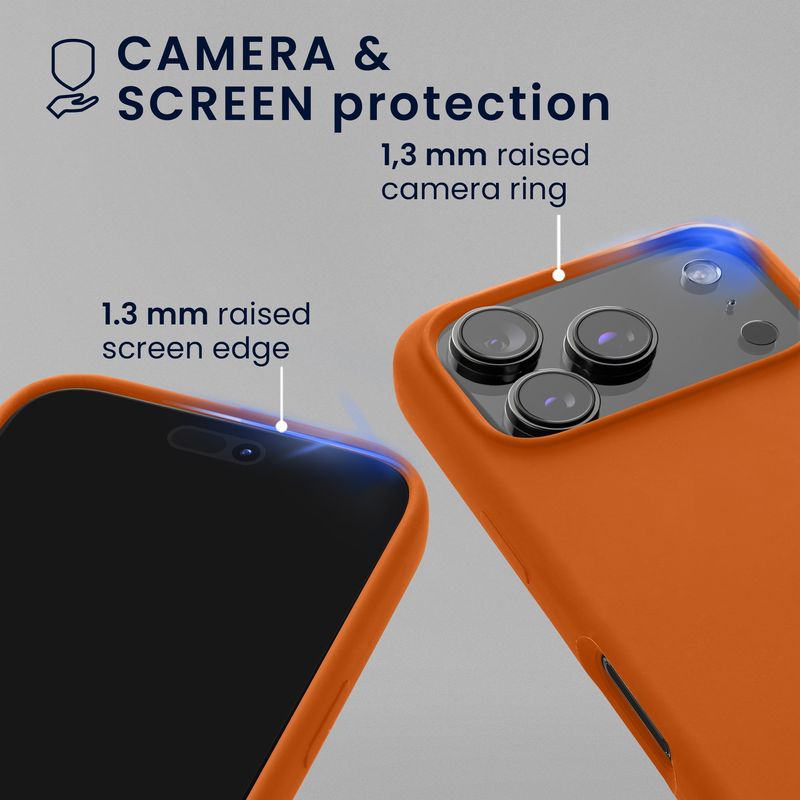 Laptop, Telefoane si Tablete - Telefoane mobile si accesorii - Accesorii Telefoane - Huse telefoane - Husa Kwmobile pentru iPhone 17 Pro, compatibilitate MagSafe, silicon, portocaliu - Infinity.ro