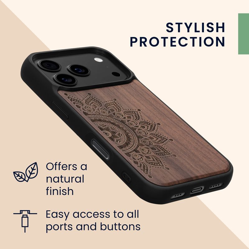Laptop, Telefoane si Tablete - Telefoane mobile si accesorii - Accesorii Telefoane - Huse telefoane - Husa Kwmobile pentru iPhone 17 Pro, protectie la socuri, protectie la zgarieturi, lemn, TPU, maro - Infinity.ro