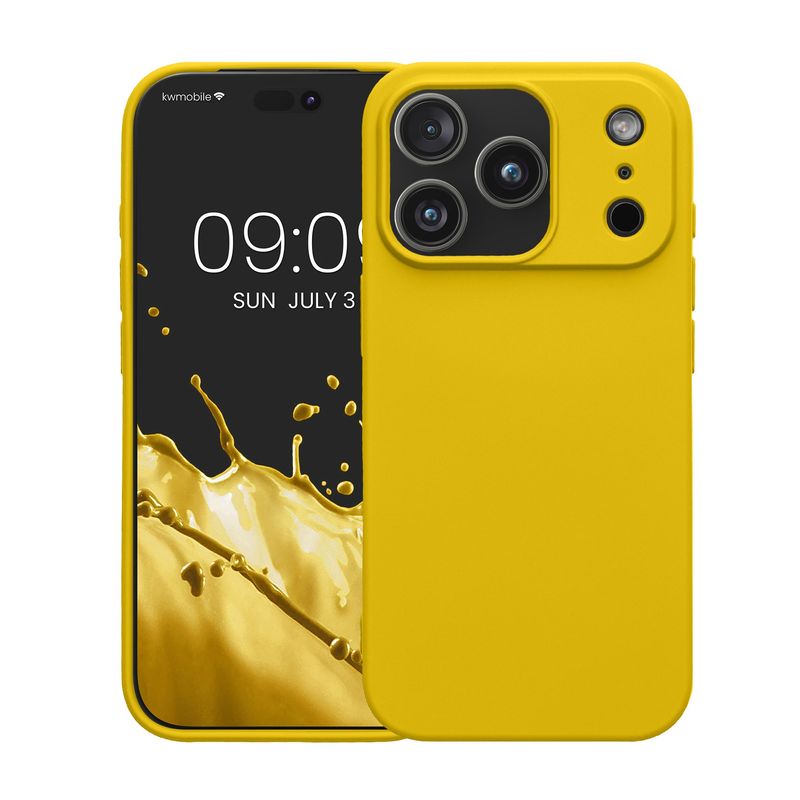 Laptop, Telefoane si Tablete - Telefoane mobile si accesorii - Accesorii Telefoane - Huse telefoane - Husa Kwmobile pentru iPhone 17 Pro, protectie la socuri, silicon, galben - Infinity.ro