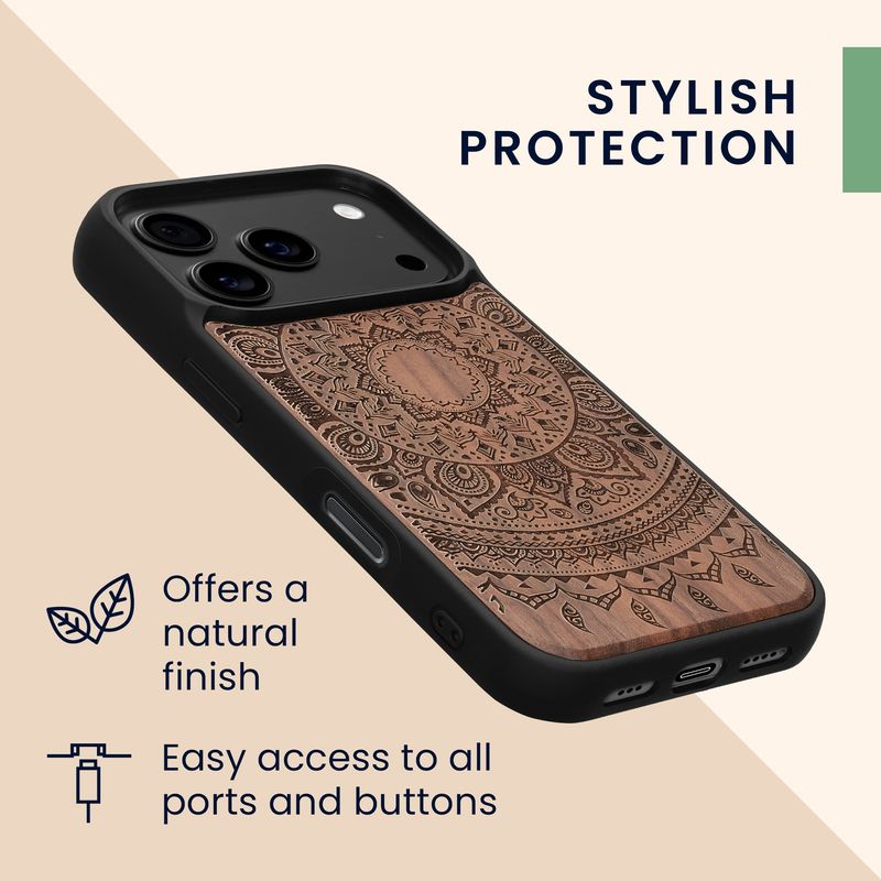 Laptop, Telefoane si Tablete - Telefoane mobile si accesorii - Accesorii Telefoane - Huse telefoane - Husa Kwmobile pentru iPhone 17 Pro, protectie la zgarieturi, lemn, TPU, maro - Infinity.ro