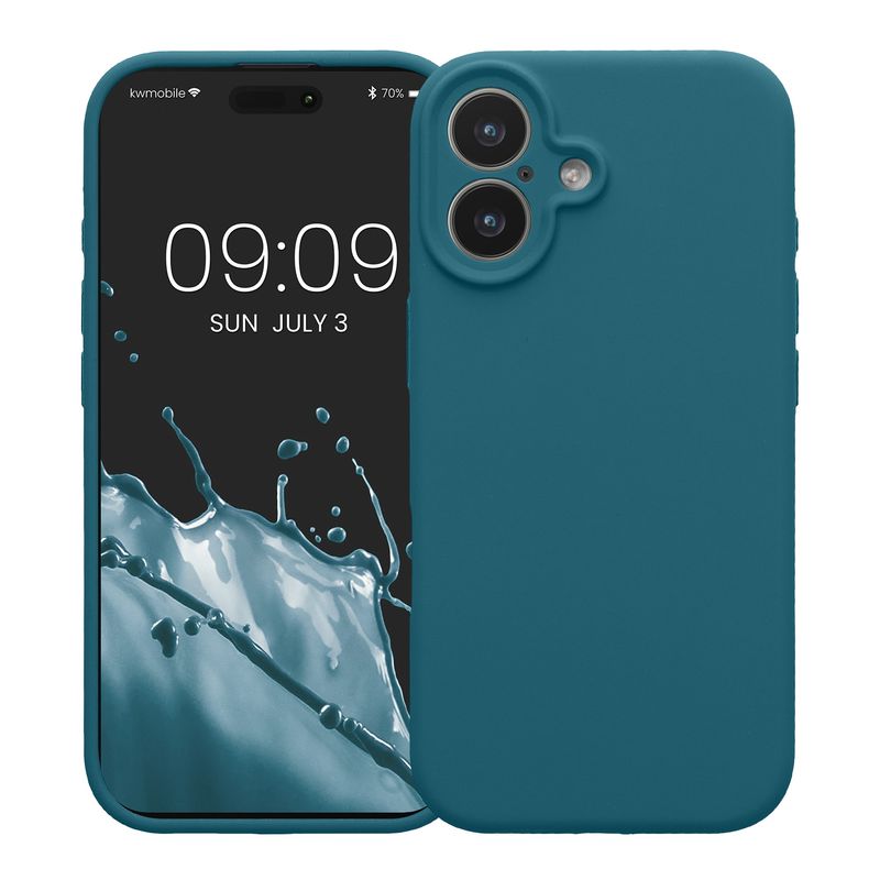 Laptop, Telefoane si Tablete - Telefoane mobile si accesorii - Accesorii Telefoane - Huse telefoane - Husa Kwmobile pentru iPhone 17, anti-alunecare, anti-amprenta, silicon, albastru - Infinity.ro
