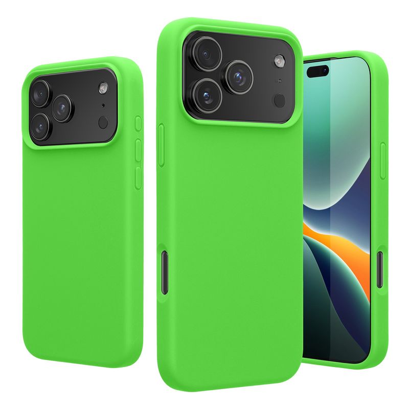 Laptop, Telefoane si Tablete - Telefoane mobile si accesorii - Accesorii Telefoane - Huse telefoane - Husa Kwmobile pentru iPhone 17 Pro, anti-alunecare, silicon, verde lime - Infinity.ro