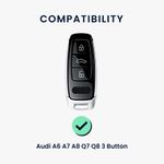 Auto si Moto - Electronice auto - Accesorii electronice auto - Husa pentru cheie auto Kwmobile pentru Audi A6, A7, A8, Q7, anti-alunecare, piele naturala, negru - Infinity.ro