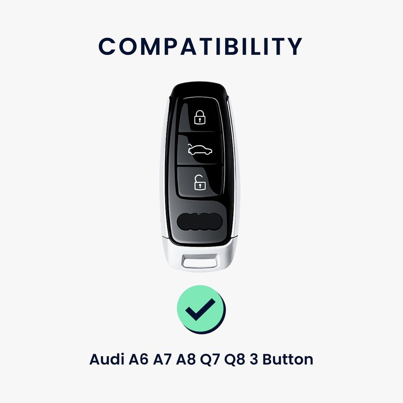 Auto si Moto - Electronice auto - Accesorii electronice auto - Husa pentru cheie auto Kwmobile pentru Audi A6, A7, A8, Q7, anti-alunecare, piele naturala, negru - Infinity.ro