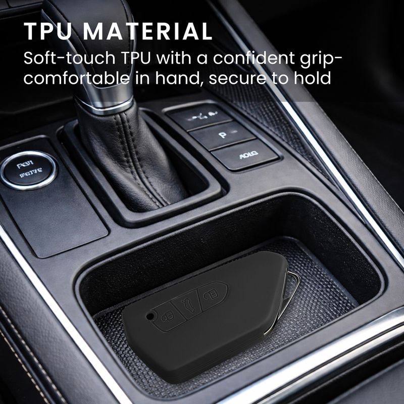 Auto si Moto - Electronice auto - Accesorii electronice auto - Carcasa cheie auto Kwmobile pentru VW, SEAT Golf 8 (inclusiv GTE, GTI), ID.3, ID.4, ID.5, anti-alunecare, TPU, gri - Infinity.ro