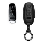 Auto si Moto - Electronice auto - Accesorii electronice auto - Husa pentru cheie auto Kwmobile pentru Audi A6, A7, A8, Q7, anti-alunecare, piele naturala, negru - Infinity.ro