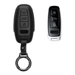 Auto si Moto - Electronice auto - Accesorii electronice auto - Husa pentru cheie auto Kwmobile pentru Audi A6, A7, A8, Q7, anti-alunecare, piele naturala, negru - Infinity.ro