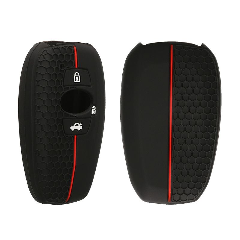 Auto si Moto - Electronice auto - Accesorii electronice auto - Husa pentru cheie auto Kwmobile pentru Subaru Forester, Impreza, Cross, BRZ, anti-alunecare, TPU, negru, rosu - Infinity.ro