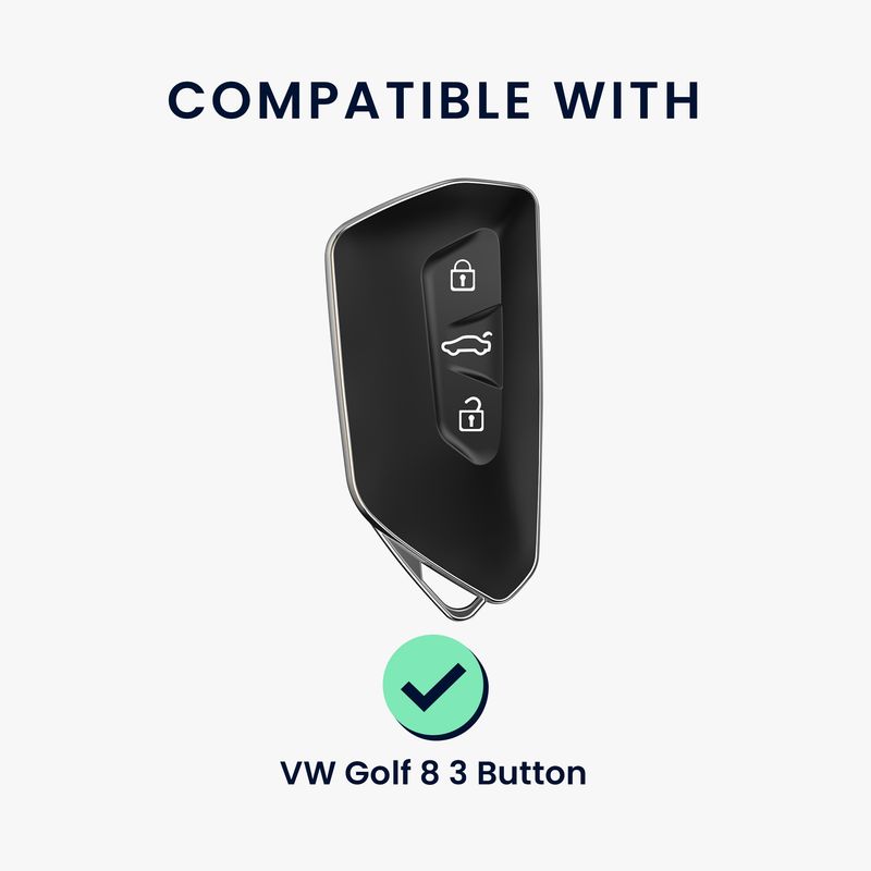 Auto si Moto - Electronice auto - Accesorii electronice auto - Carcasa cheie auto Kwmobile pentru VW, SEAT Golf 8 (inclusiv GTE, GTI), ID.3, ID.4, ID.5, anti-alunecare, TPU, gri - Infinity.ro
