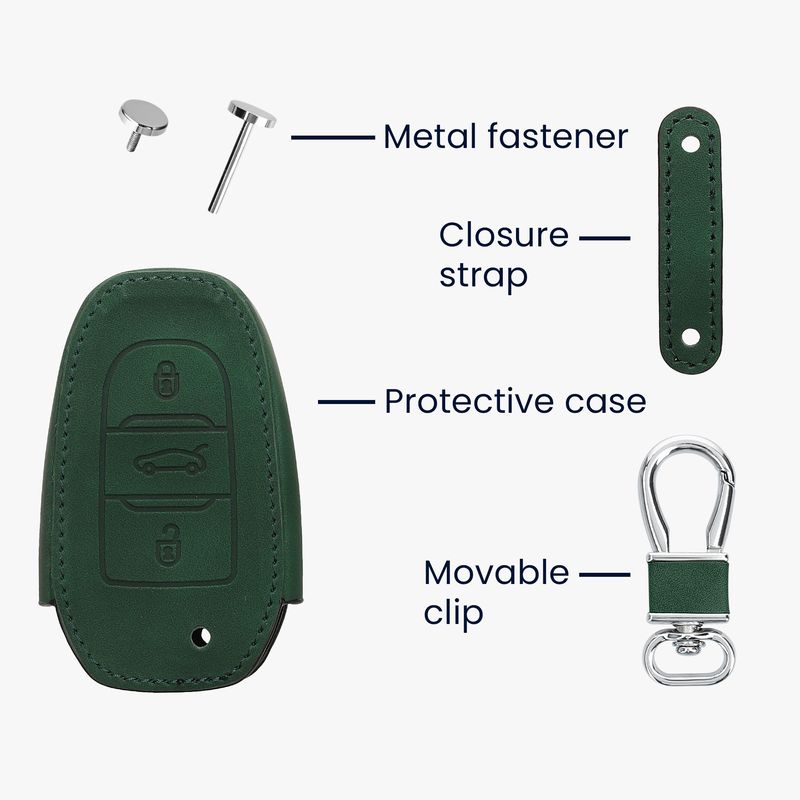 Auto si Moto - Electronice auto - Accesorii electronice auto - Husa pentru cheie auto Kwmobile pentru Opel, anti-alunecare, piele ecologica, verde - Infinity.ro