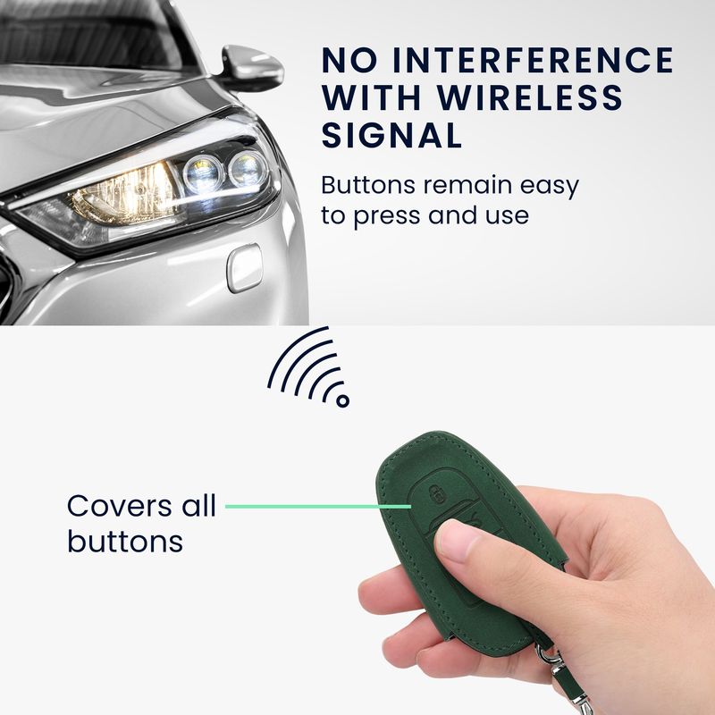 Auto si Moto - Electronice auto - Accesorii electronice auto - Husa pentru cheie auto Kwmobile pentru Opel, anti-alunecare, piele ecologica, verde - Infinity.ro