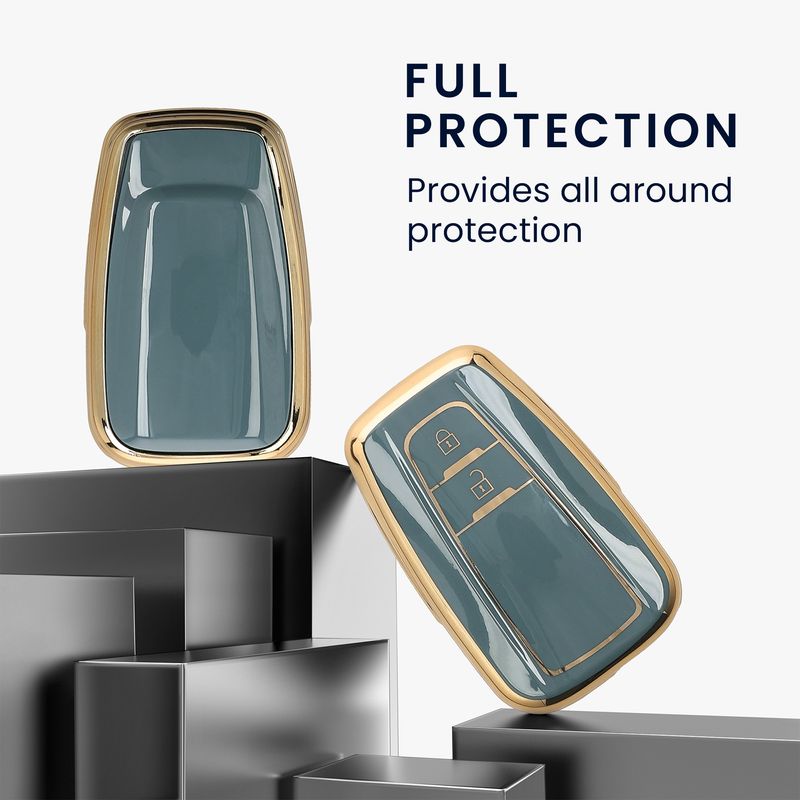 Auto si Moto - Electronice auto - Accesorii electronice auto - Husa pentru cheie auto Kwmobile pentru Toyota RAV4, Prius, Auris, Yaris, anti-alunecare, TPU, negru, albastru - Infinity.ro