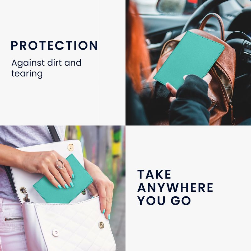 Carti si Birotica - Birotica - Accesorii de birou - Alte accesorii birou - Portdocument auto Kwmobile pentru acte si permis UE, piele ecologica, verde deschis, portabil, antizgarieturi - Infinity.ro