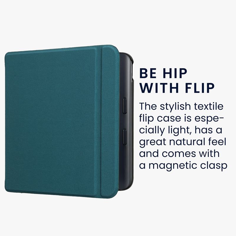 Laptop, Telefoane si Tablete - Ebook reader si accesorii - Accesorii eBook Reader - Husa pentru eBook Reader Kwmobile pentru Kobo Libra Colour, inchidere magnetica, nailon, albastru - Infinity.ro