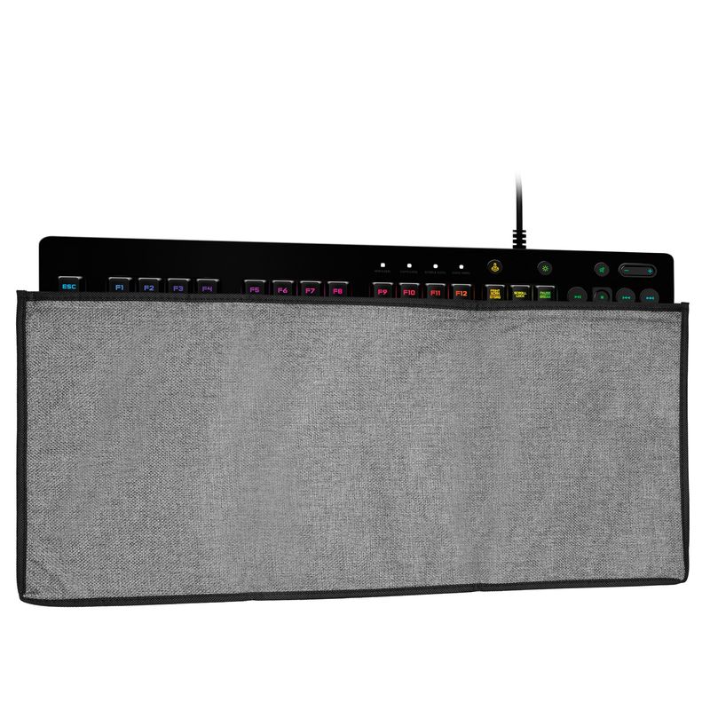 Laptop, Telefoane si Tablete - Laptopuri si accesorii - Piese laptop - Folii protectie si autocolante laptop - Husa tastatura Kwmobile pentru Logitech G213 Prodigy Gaming, in (panza), gri, anti-alunecare, inchidere cu fermoar - Infinity.ro