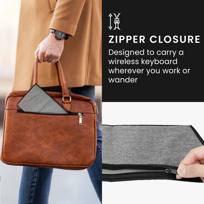 Laptop, Telefoane si Tablete - Laptopuri si accesorii - Piese laptop - Folii protectie si autocolante laptop - Husa tastatura Kwmobile pentru Apple Magic Keyboard, in (panza), gri, anti-alunecare, inchidere cu fermoar - Infinity.ro