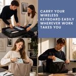 Laptop, Telefoane si Tablete - Laptopuri si accesorii - Piese laptop - Folii protectie si autocolante laptop - Husa tastatura Kwmobile pentru Apple Magic Keyboard, neopren, alb, maro, curea de mana, protectie la socuri - Infinity.ro